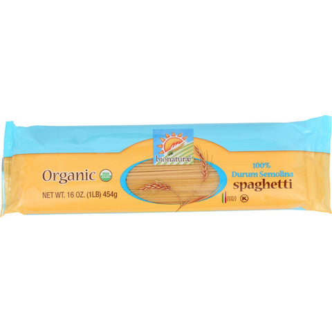 Bionaturae Pasta - Organic - 100 Percent Durum Semolina - Spaghetti - 16 Oz - Case Of 12