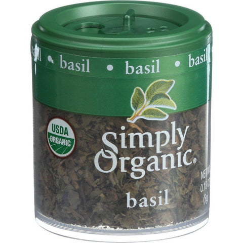 Simply Organic Basil Leaf - Organic - Sweet - Cut And Sifted - .18 Oz - Case Of 6
