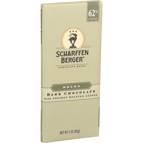 Scharffen Berger Chocolate Bar - Dark Chocolate - 62 Percent Cacao - Mocha - 3 Oz Bars - Case Of 12