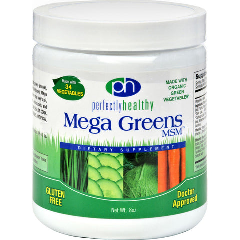 Perfectly Healthy Mega Greens Plus Msm Powder - 8 Oz