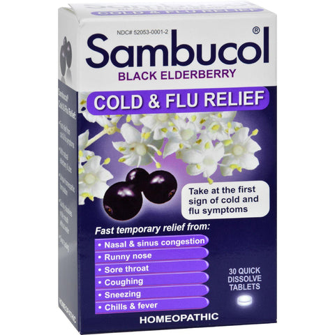 Sambucol Black Elderberry Cold And Flu Relief - 30 Lozenges