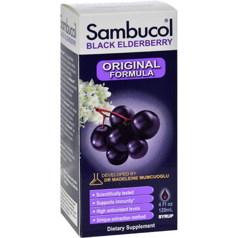 Sambucol Black Elderberry Syrup Cold And Flu Relief Original - 4 Fl Oz