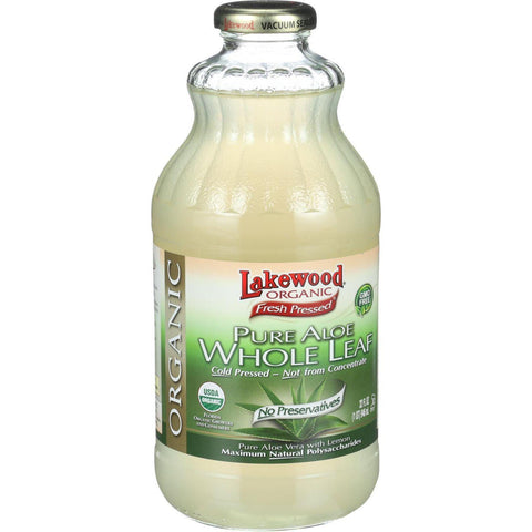 Lakewood Organic Aloe Juice - Whole Leaf - Fresh Pressed - With Lemon - 32 Oz