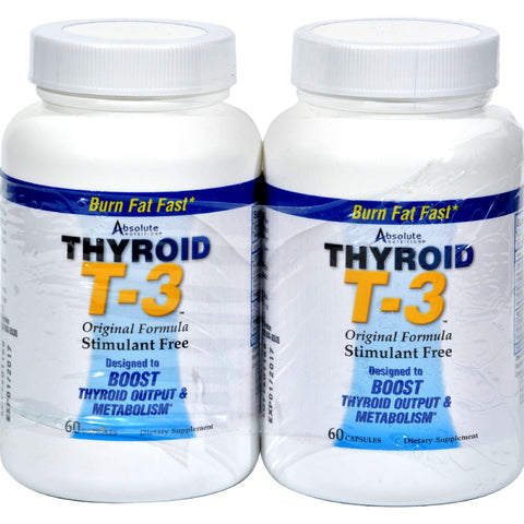 Absolute Nutrition Thyroid T-3 - 60 Capsules Each - Pack Of 2