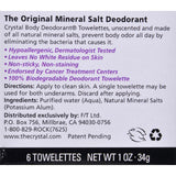 Crystal Body Deodorant Towelettes - 6 Towelettes