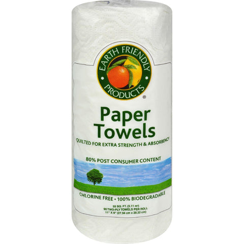 Earth Friendly Jumbo White Paper Towels 2 Ply - Case Of 24 - Rolls