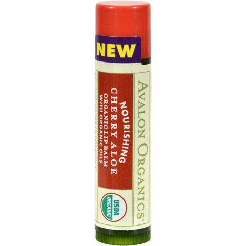 Avalon Organics Nourishing Aloe Organic Lip Balm Cherry - 0.15 Oz - Case Of 24