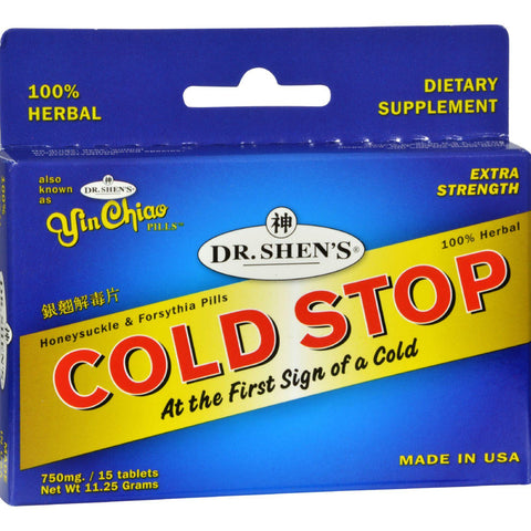 Dr. Shen's Yin Chiao Coldstop Cold Or Flu - 15 Tablets