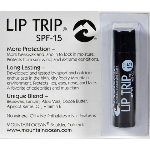 Mountain Ocean Lip Balm - Lip Trip - Spf 15 - .165 Oz - Case Of 12