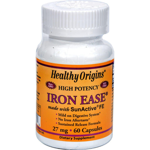 Healthy Origins Iron Ease As Sunactive - 27 Mg - 60 Capsules