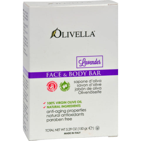 Olivella Face And Body Bar Soap Lavender - 5.29 Oz