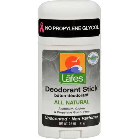 Lafe's Natural And Organic Deodorant Stick Unscented - 2.5 Oz