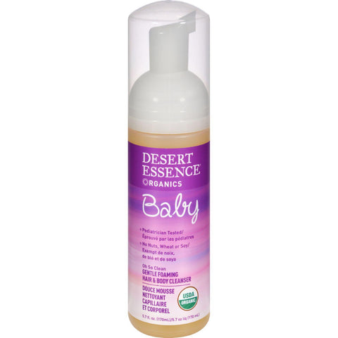 Desert Essence Baby 2 In 1 Gentle Foaming Hair And Body Cleanser Oh So Clean Fragrance Free - 5.7 Fl Oz