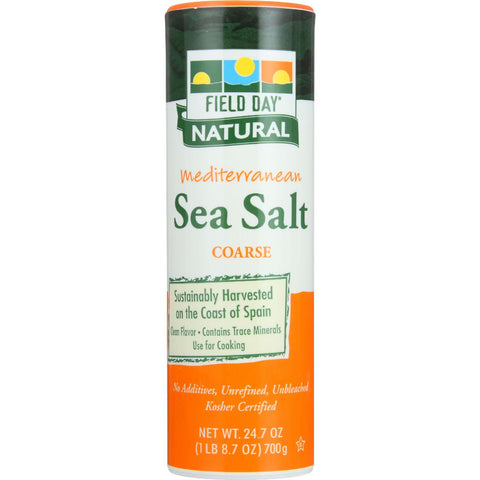 Field Day Sea Salt - Mediterranean - Coarse - 24.7 Oz - Case Of 20