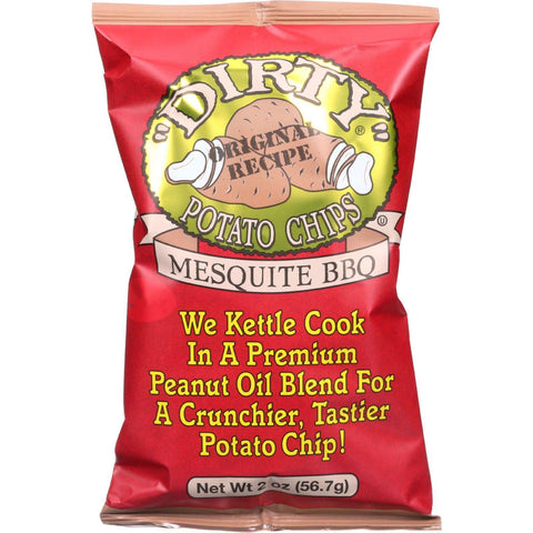 Dirty Chips Potato Chips - Mesquite Bbq - 2 Oz - Case Of 25