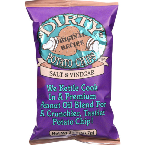 Dirty Chips Potato Chips - Salt And Vinegar - 2 Oz - Case Of 25