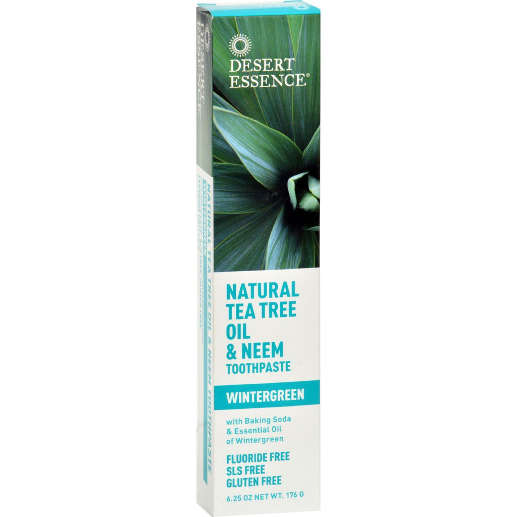 Desert Essence Natural Tea Tree Oil And Neem Toothpaste Wintergreen - 6.25 Oz