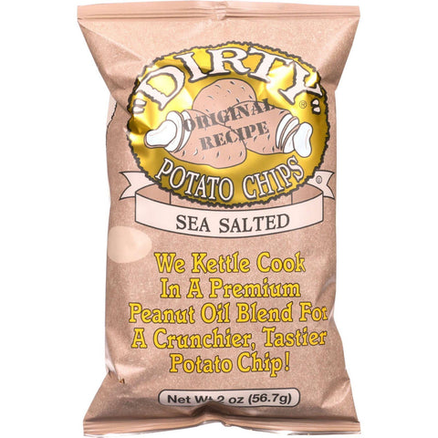 Dirty Chips Potato Chips - Sea Salted - 2 Oz - Case Of 25