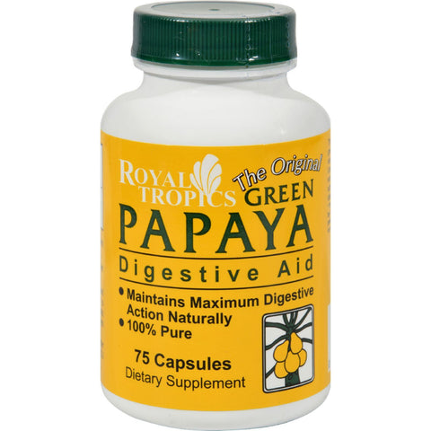 Royal Tropics The Original Green Papaya Digestive Aid - 75 Capsules