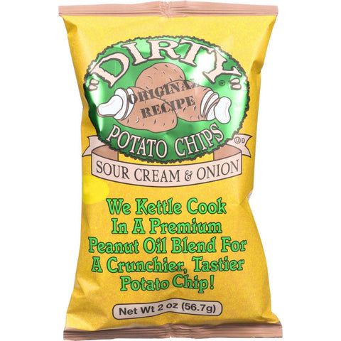 Dirty Chips Potato Chips - Sour Cream And Onion - 2 Oz - Case Of 25