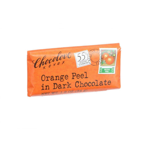 Chocolove Xoxox Premium Chocolate Bar - Dark Chocolate - Orange Peel - Mini - 1.2 Oz Bars - Case Of 12