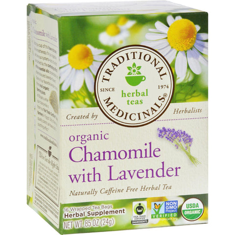 Traditional Medicinals Organic Chamomile With Lavender Herbal Tea - 16 Tea Bags