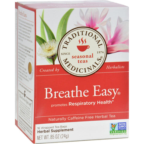 Traditional Medicinals Breathe Easy Herbal Tea - Caffeine Free - 16 Bags