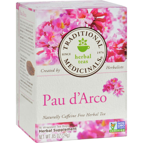 Traditional Medicinals Pau D'arco Caffeine Free Herbal Tea - 16 Bags