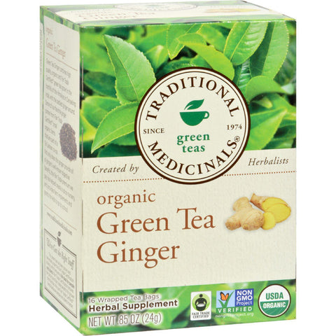 Traditional Medicinals Organic Green Tea Ginger - 16 Tea Bags