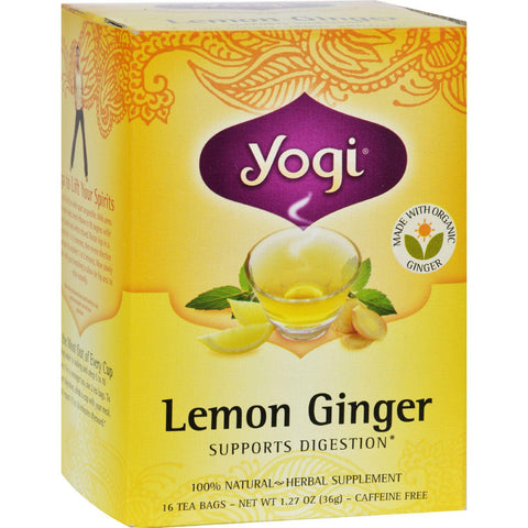 Yogi Tea Lemon Ginger - Caffeine Free - 16 Tea Bags