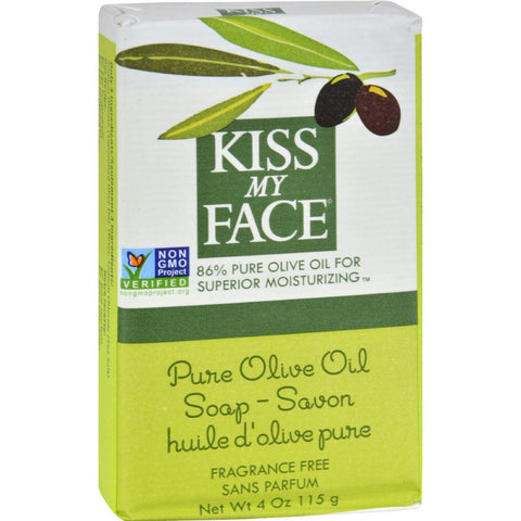Kiss My Face Bar Soap Pure Olive Oil Fragrance Free - 4 Oz