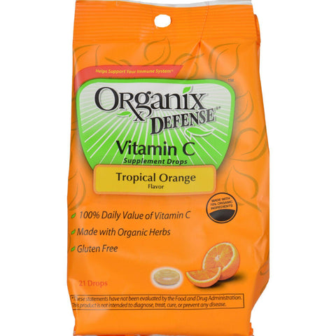 Organix Throat Drop - Tropical Orange - Case Of 4 - 21 Pack