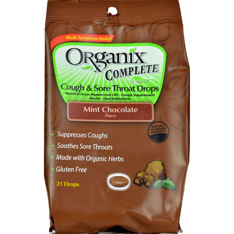 Organix Throat Drop - Dark Chocolate Mint - Case Of 4 - 21 Pack