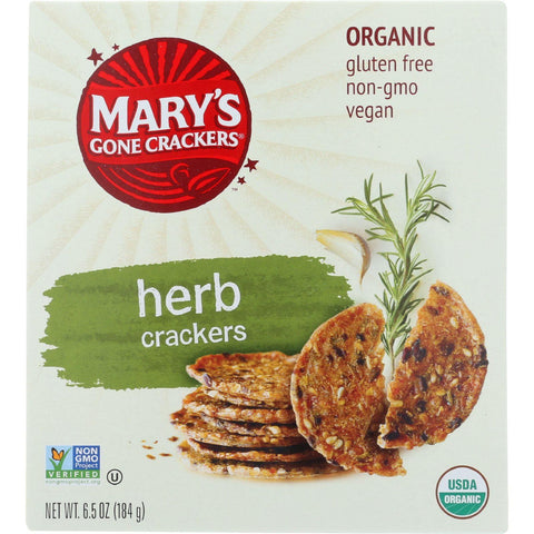 Marys Gone Crackers Crackers - Organic - Herb - Wheat Free - Gluten Free - 6.5 Oz - Case Of 12