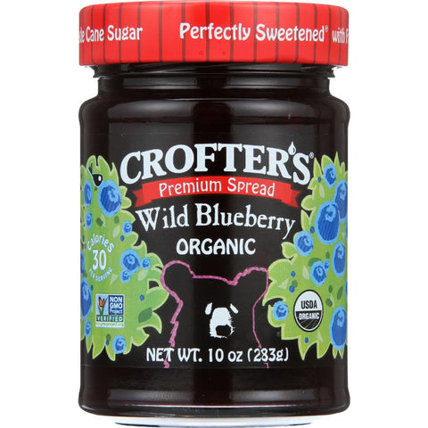Crofters Fruit Spread - Organic - Premium - Wild Blueberry - 10 Oz - Case Of 6
