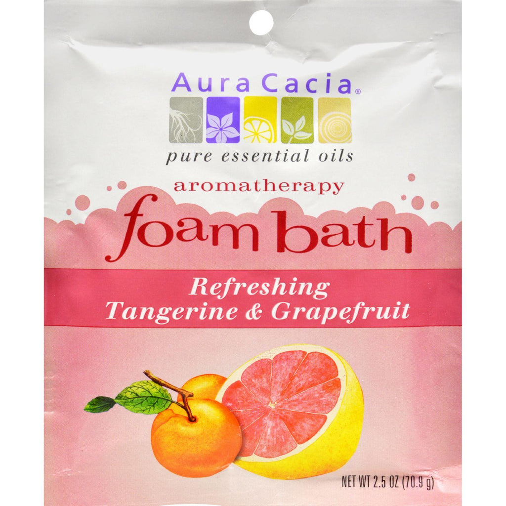 Aura Cacia Foam Bath Refeshing Tangerine And Grapefruit - 2.5 Oz - Case Of 6