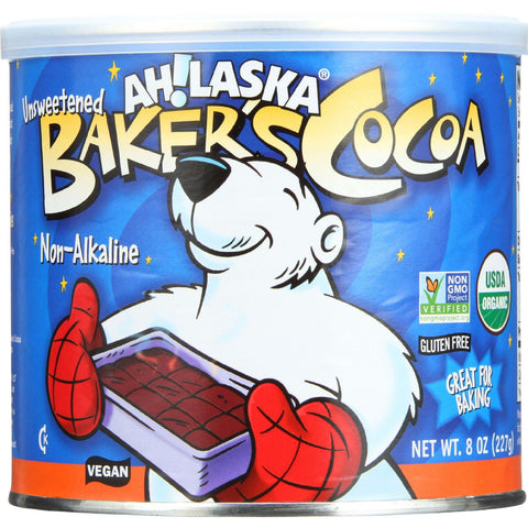 Ahlaska Bakers Cocoa - Organic - Non-dairy - 8 Oz - Case Of 12