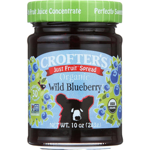Crofters Fruit Spread - Organic - Just Fruit - Wild Blueberry - 10 Oz - Case Of 6