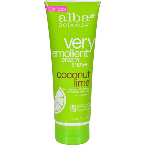 Alba Botanica Moisturizing Cream Shave For Men And Women Coconut Lime - 8 Fl Oz