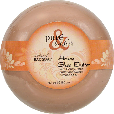 Pure And Basic Natural Deodorant Bar Soap - Honey Shea Butter - Case Of 6 - 6.4 Oz