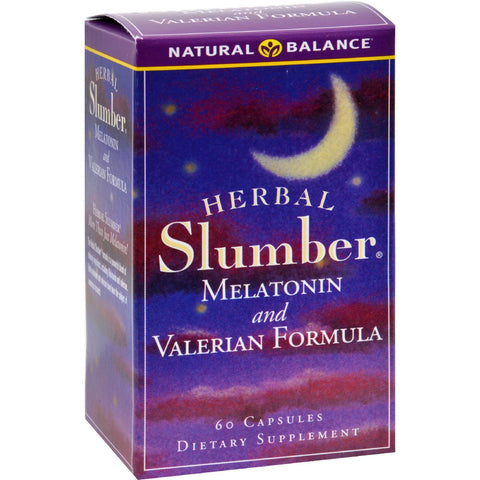 Natural Balance Herbal Slumber Melatonin And Valerian Formula - 60 Capsules
