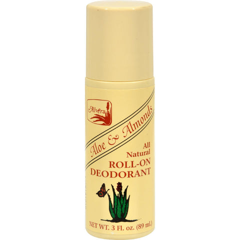 Alvera All Natural Roll-on Deodorant Aloe And Almonds - 3 Oz
