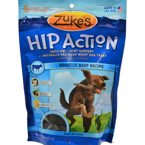 Zuke's Hip Action Daily Hip And Joint Support Treat For Dogs Beef - 1 Lb