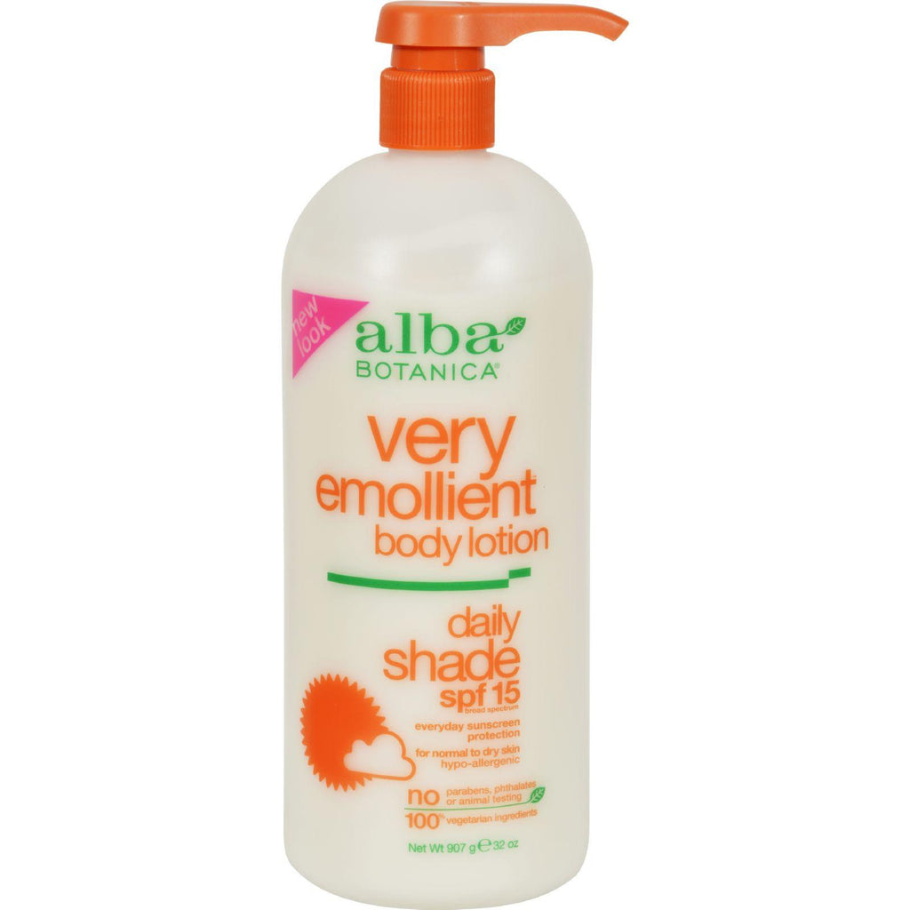 Alba Botanica Very Emollient Natural Body Lotion Spf 15 - 32 Fl Oz