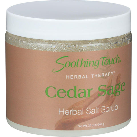 Soothing Touch Herbal Salt Scrub - Cedar Sage - 20 Oz