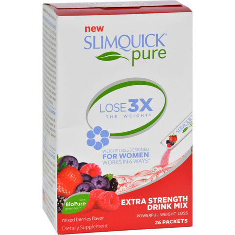 Slimquick Pure Drink Mix - Mixed Berries - 26 Packets