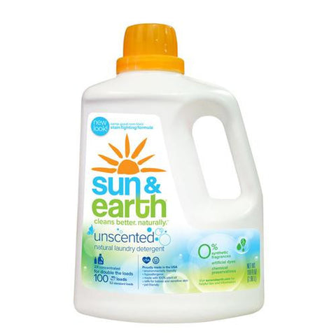 Sun And Earth 2x Liquid Laundry Detergent - Free And Clear - Case Of 4 - 100 Oz
