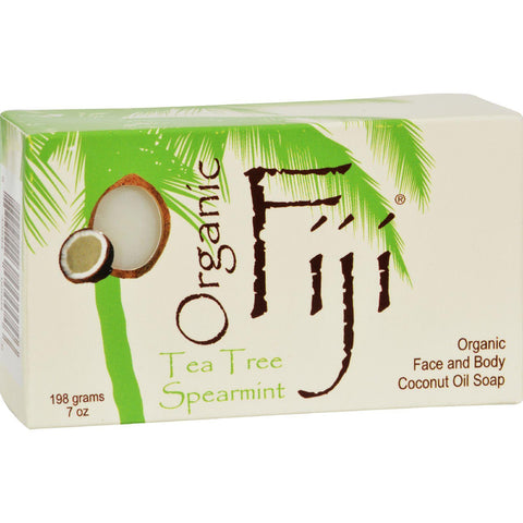 Organic Fiji Organic Face And Body Coconut Oil Soap Tea Tree Spearmint - 7 Oz