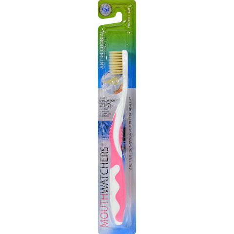 Mouth Watchers Antibacterial Youth Toothbrush Display Case - Pink - Case Of 20