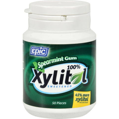 Epic Dental Spearmint Gum - Xylitol Sweetened - 50 Count